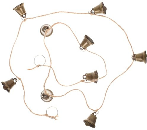 HOMSFOU Weihnachtsglocken-Hängeschnur 135 cm Wandbehang Glöckchen-Girlande Dekorative Goldene Vintage-Glocken Glückliche Kuhglocken Für Den Weihnachtsbaum Weihnachtsparty-Zubehör