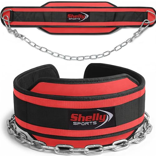 Dip Belt Weight Lifting Dipping Belt Body Building Dip Chain Pull Ups Gym Belt Training Powerlifting Workout 6” Padded Neoprene 30” Adjustable Steel Chain Back Support Lifting Belt for Men and Women