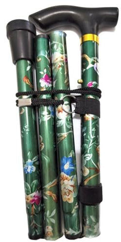 Mode Faltbar Gehstützen (X1), for Reisen Oder Arbeiten, Höhenverstellbarer Aluminium Gehhilfen, Ladekapazität 100kg (Color : Green, Size : 28cm(11inch))