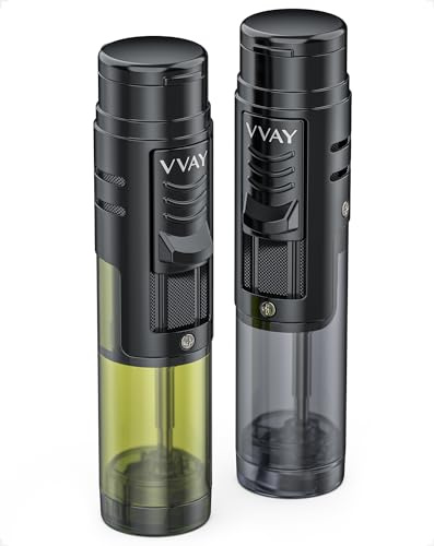 VVAY Lighter 2 Stück Jetflamme Sturmfeuerzeug Gas Butan Nachfüllbar Winddichtes. (Ohne Gas verkauft)