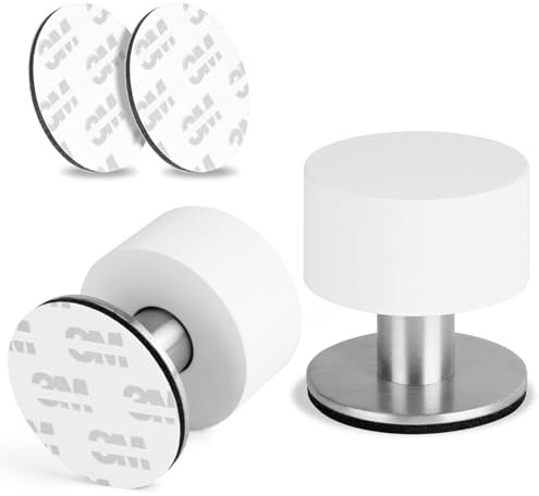 Flintronic Türstopper Boden Selbstklebend, 2 Stück Edelstahl Kleben Bodentürstopper, Selbstklebende Bodentürstopper, Türpuffer Boden Wandpuffer, für alle Hartböden Zum Schutz Von Wand und Möbel(40mm)