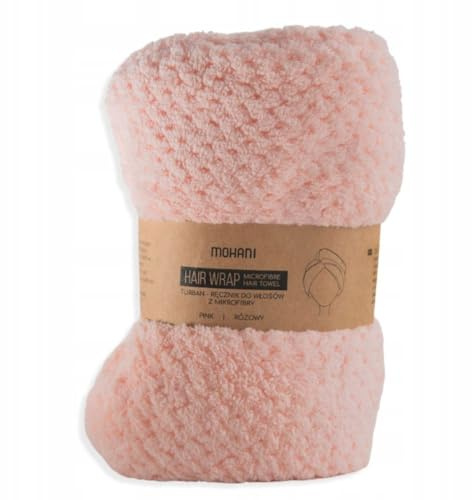 Mohani mikrofiberhandduk hår | hårturban mikrofiber för torkning av långt hår | mikrofiberhanddukar för hår | turbanhandduk | rosa huvudhandduk med knapp
