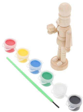 PRETYZOOM Ostern Nussknacker unlackierter Nussknacker Übungshand Figur Komisches Zeug Stielspielzeug Ding bürodeko büro Dekoration Mini Soldat aus Nussbaumholz Khaki