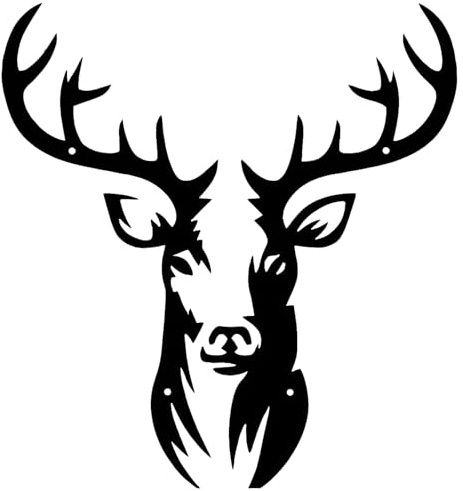 Huspox Wanddekoration aus Metall, groß, Hirsch, 41 x 45 cm, rustikale Hüttendekoration, Jagddekoration für Wohnzimmer, Schlafzimmer, Hütte