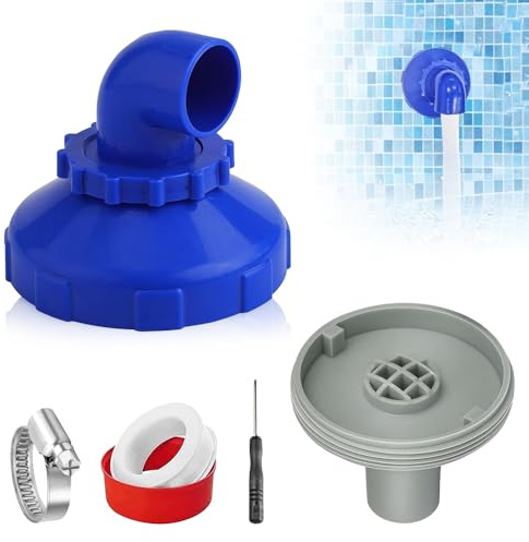 Riisoyu Buse de Remplissage de Piscine,Raccord Buse D'entrée Rotatif à 360°, 32mm avec Accessoires de Raccordement pour Piscine Intex Bestway Accessoire de Sortie de Piscine Pour Piscine Intex Bestway