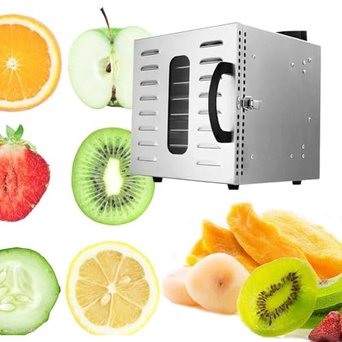 Secador De Frutas Y Alimentos Comercial, Pantalla Digital: Alimentos Y Cecina, Carne, Frutas Y Verduras, Deshidratador EléCtrico De Golosinas Para Perros De 6/8 Capas, Acero Inoxidable,8Layer-220V