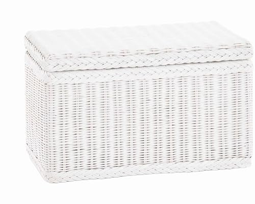 Korb-Outlet Truhe/Wäschetruhe aus Rattan (Weiß, Box)