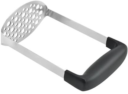 Stainless Steel Potato Masher,with Non Slip Handle Versatile Food Masher for Mashed Potatoes,Jam,Vegetables and Fruits(Color:Black+Silver)