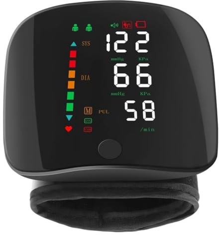 OISE ART STORE Trade Shop - Misuratore di Pressione Sanguigna da Polso con Schermo Monitor LCD Automatico Regolabile -
