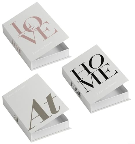 Set di scatole decorative per libri con apertura magnetica, design finto libro, decorazione per casa e ufficio, contenitore a forma di libro, contenitore per soggiorno, 3 pezzi