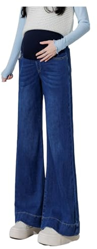 Olamao Vaqueros para embarazadas con cintura ajustable, elegantes pantalones vaqueros con bolsillos para mujeres de hasta 175 cm, vaqueros elásticos para embarazadas, Style-01, M