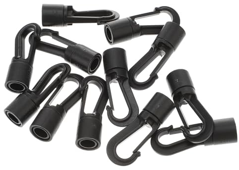 WATIIFUFU Ganci per Corde Elastiche Non Si Deformano e Non Si Rompono in PP Nero 25 Pezzi per Corde da 6,5 a 8mm Resistenti all'Usura per Kayak e Zaini
