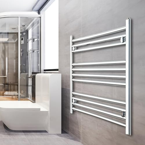 Radiateur de salle de bain plat chromé 450 mm de large et 600 mm de haut Turkish Zone