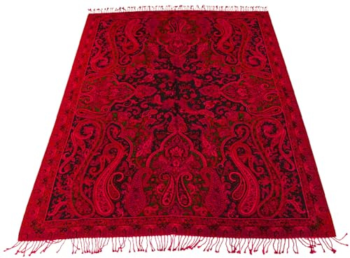 Lorenzo Cana - filt Jacquard vävd av bomull med finaste ullen från merino lamm filt filt för soffan picknickfilt gosig filt pläd Flerfärgad Paisley 140 cm x 200 cm - 96330