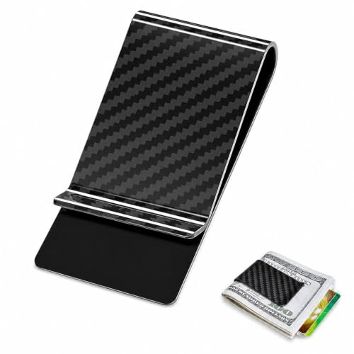 Livawnd Carbon Fibre Wallet Money Clip Credit Card Holder CLL Carbonlife Clips for Men