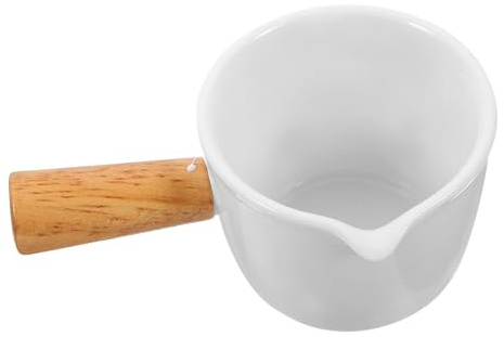 CLISPEED Mini Jarra Cerámica para Espresso Pequeña Lechera Portátil para Café Diseño Ligero y Resistente para Servir Leche y Crema con Asa Ergonómica