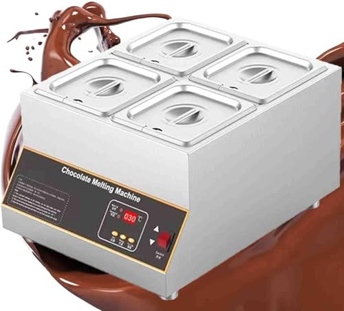 ERSINIAN Tempéreuse à Chocolat Professionnelle, Appareil de Fonte électrique numérique, Chauffe-Chocolat en Acier Inoxydable pour Faire Fondre et Chauffer Le Chocolat, Le Lait et la crème.