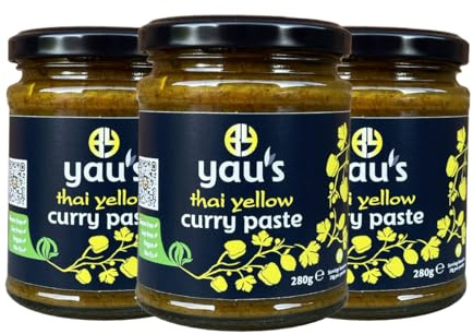 Yau's Thai Yellow Curry Paste (280g x 3jars) Marinate Stir Fry Dip