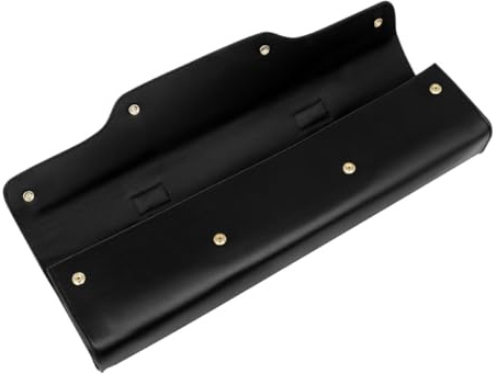 LALADEFIEE 16 17 Loch Flötentasche aus Leder Flötenhandtasche mit Verstellbarem Schultergurt Schwarzer Flötenkoffer für Querflöte Musikzubehör für Blasinstrumente