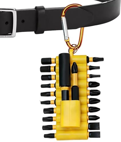 Set di punte per cacciavite, kit di attrezzi multifunzione a moschettone con supporto, inserti in acciaio S2, per trapani, lavori industriali, riparazione auto, bici, lavorazione del legno