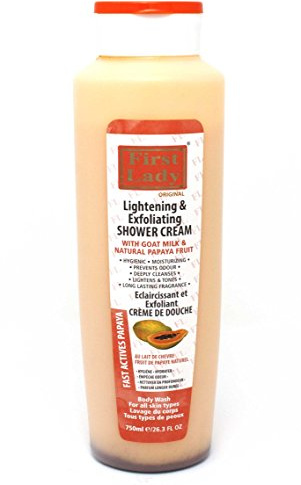 First Lady Papaya Hautaufhellung & Peeling Duschcreme, 750 ml, mit Ziegenmilch