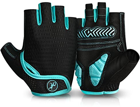 MOREOK Cycling Gloves Bike Gloves for Men/Women-[5MM Gel Pad] Half Finger Bicycle Biking Gloves for Cycling/Weight Lifting/Gym/Motorcycle/Outdoor Sports-098-Blue-L