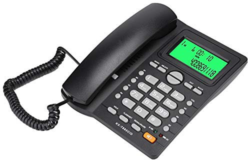 Telefono con filo, telefoni fissi fissi con vivavoce e ID chiamante, telefono fisso fisso per casa/hotel/ufficio(Nero)