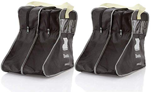 Portable 2 Pack Boots Storage,Short Boots Storage/Protector Bag, Boots Cover(Black)