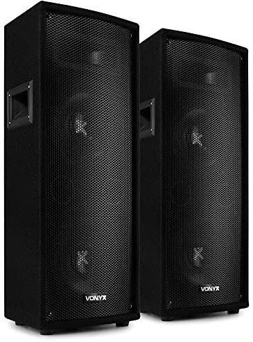 Vonyx SL28 - PA Lautsprecher Box 2er Set, Passiv Speaker 2X 8 Zoll - 1600 Watt Peak - Disco Lautsprecher, Passivbox, 6,3mm Klinke, Schraubklemmen, 8Ohm, für DJs, Partyraum, Bar, Club