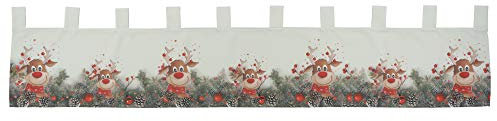 Raebel Scheibengardine Weihnachten Bistrogardine Weihnachten Bistrogardine Elch Nase Rot 100% Polyester Blickdicht (30x150 cm)