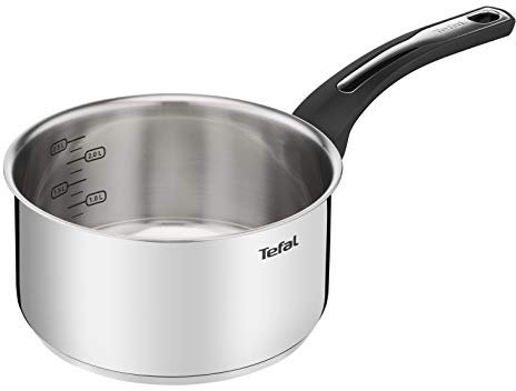Tefal Emotion E3013004 - Cazo de acero inoxidable, 20 cm, difusión de calor homogénea, diseño elegante, mango resistente, inducción
