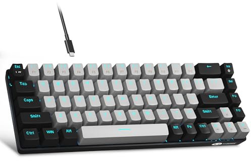 MageGee Tastiera Meccanica Gaming | MK-Box Tastiera Gaming 60% Meccanica | USB, Anti-ghosting, Tastiera Retroilluminata LED RGB (Nera) (Grigia)
