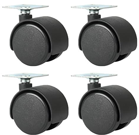 Suwooy 4 STK. Lenkrollen 40mm/50mm, Möbelrollen, Transportrollen, Schwenkrollen Mit Bremse, Ersatz Rollen Für Möbel, Lenkrollen Für Möbel, Verwendet Für Trolleys, Palettenmöbel,4Nobrakes-40mm