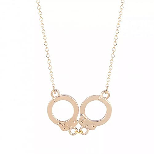 Halskette mit Anhänger Vintage Punk Mode Gold Handschellen Halsketten für Frauen Mode Kette Handschellen Collares Frauen Schmuck Gastgeschenke