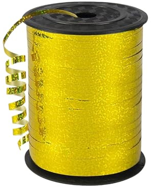 450m Geschenkband Gold 5mm Breit,Kräuselband Geschenkbänder Schleifenband Glitzer Metalldraht Ballonband Ringelband,Dekoband für Weihnachten Neujahr Geburtstag Geschenkverpackung Ballonverschlüsse