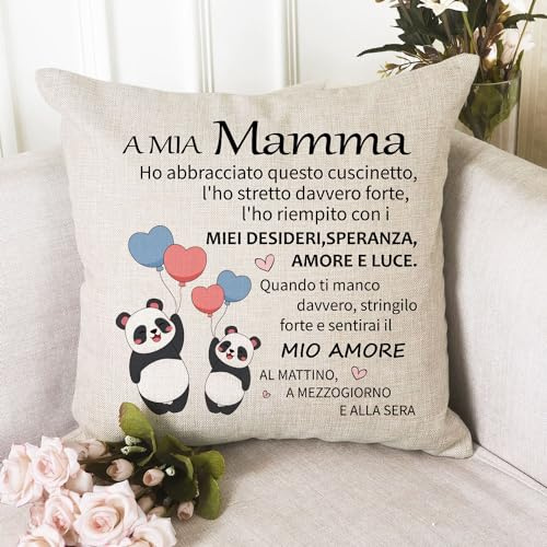 Regalo Compleanno Utile da Figli, Federa Cuscino 45x45 Personalizzata Letto Divano Decor, Idee Regalo per la Mamma, Regali di Natale, Festa della Mamma, Festa della Donna