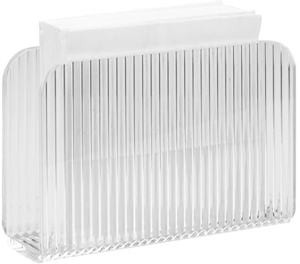 LELE LIFE Porte-serviettes de table en acrylique transparent pour cuisine, dîner, Noël, distributeur de papier moderne (motif à bandes)