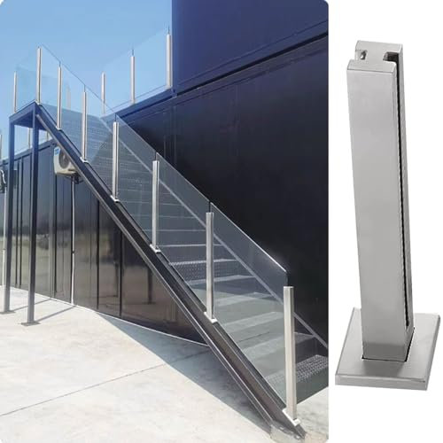 Glas Geländerpfosten Outdoor Flur Treppen Glas Geländer Post Edelstahl, 304 Edelstahl Silber Deck Geländer System Mit Kompletten Kit / Glasplatte Unterstützung Für Geländer / Terrasse Treppen ( Color