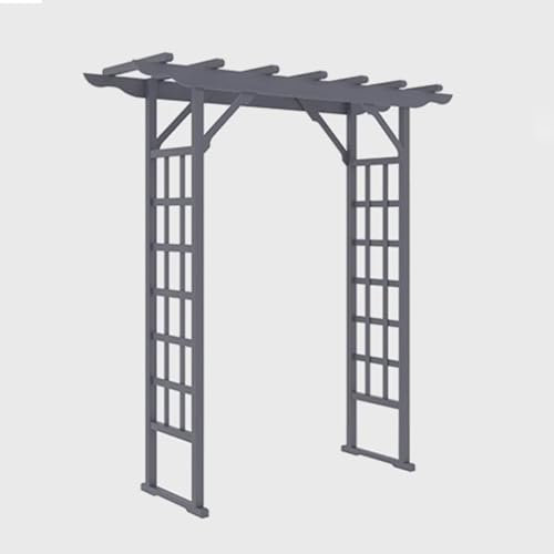 Yajuer Gartenbogen-Spalier, Metall-Gartenbogen, dekorativer Außenbogen für Hochzeit, Zeremonie, Geburtstag, Party, Babyparty, Kletterpflanzen (Color : Gray, Size : 160cm/63in)