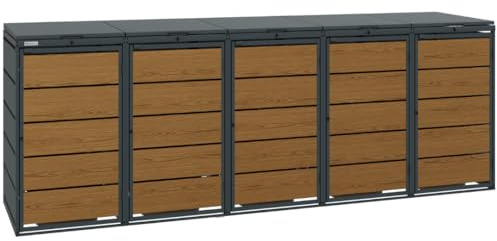 Golden Oak | 3er Mülltonnenbox für Mülltonnen bis 120 Liter | Mülltonnenverkleidung | Mülltonnenhaus | Box für Mülltonnen | Mülltonnenunterstand