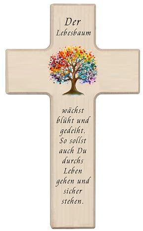 Kaltner Präsente Geschenkidee - Kreuz Kinder Kinderkreuz mit Lebensbaum