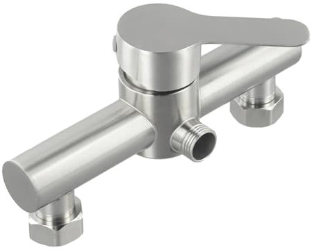 AQXYWQLL Duscharmatur aus Edelstahl, Badarmaturen, Heiß- und Kaltwassermischer, Wandmontage, Metallgriff, Unterputzarmaturen