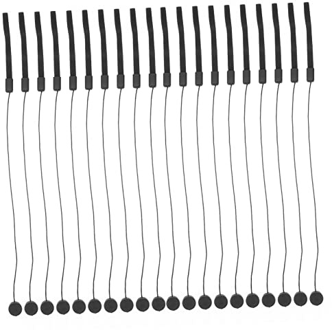 jojofuny 20pcs Camera Lens Caps Holder Elastic Rope with Anti-lost Function for Camera Lens Caps, Easy to Install Black Straps for Outdoor Activities