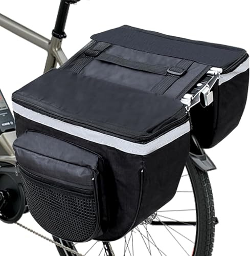 Zerodis Sacoche de Porte-Bagages étanche pour vélo de Montagne avec Bandes réfléchissantes pour Une Utilisation Nocturne sûre, Double Sacoche arrière de vélo, Convient pour Toutes Les Tailles de Roue