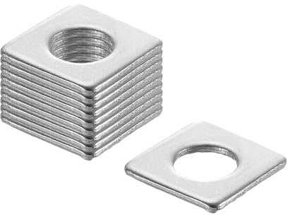 sourcing map 200 rondelle quadrate da 1/2 per bulloni da 1/4, rondelle piatte in acciaio inox 201, guarnizioni distanziali per riparazione di macchinari, costruzione esterna (0,1 cm di spessore)