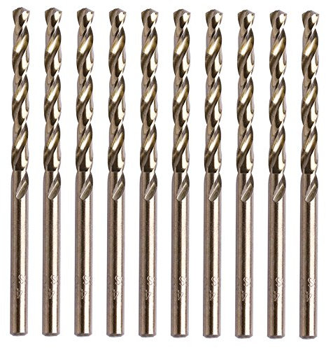 10 Brocas Cobalto M35 5% 1-5mm Vástago Redondo HSS for Metal, Madera y Plástico(4mm)