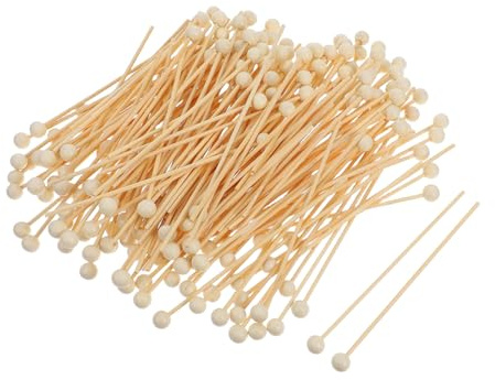 CIYODO Holzrührstäbchen Kandiszuckerstäbchen Mit Kugel Cake-pop-stäbchen Saugnäpfe Für Hard Rock Lollipop Kaffee Vorspeise 15 cm 200 Stück