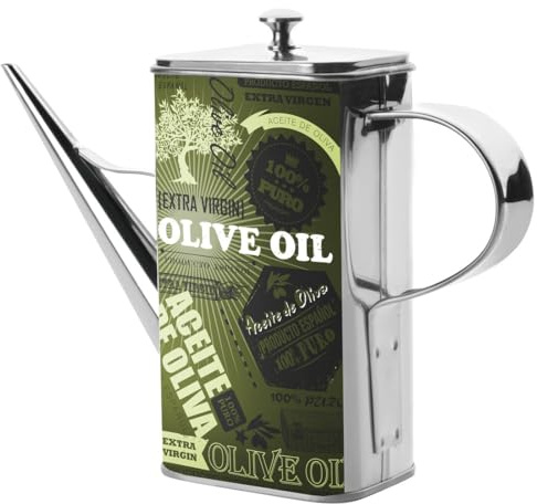 Huilier Vierge 0,5 l en Acier Inoxydable 18/10, idéal pour assaisonner Les salades et Cuisiner, résistant et Facile à Nettoyer.