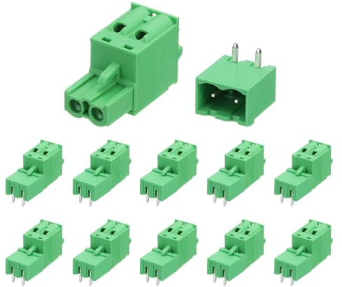 QUARKZMAN 30 Satz 2-Polig PCB-Klemmleiste 5.08mm für 28-10AWG Kabel | Leiterplatten Stecker und Steckdosen Kits, Anschlussklemme Block Gebogene Nadel