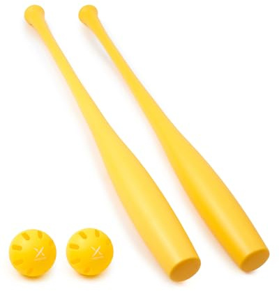 Xmortar 2 Torpedo Plastic Baseball Bat Set for Backyard Game, 32 in